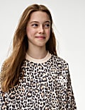 Cotton Rich Animal Print Slogan Sweatshirt (6-16 Yrs)