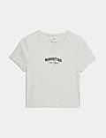 Cotton Rich Slogan T-Shirt (2-16 Yrs)