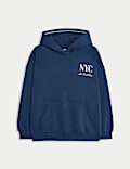 Hoodie mit hohem Baumwollanteil und Zeichnung (6–16 J.)