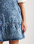 2pc Floral Print Denim Dress and Top (2-16 Yrs)