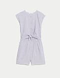 Pure Cotton Broderie Playsuit (6-16 Yrs)