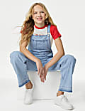Denim-Latzhose mit weitem Bein (6–16 Jahre)
