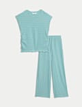 2-tlg. Outfit bestehende aus Oberteil und Hose mit Strukturmuster (6–16 J.)