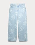 Pure Cotton Floral Print Jeans (6-16 Yrs)