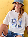 Pure Cotton Embroidered Sequin T-Shirt (6-16 Yrs)