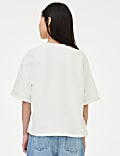 Pure Cotton Embroidered Sequin T-Shirt (6-16 Yrs)