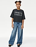 Cotton Rich Disco Slogan T-Shirt (6-16 Yrs)