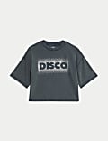 Cotton Rich Disco Slogan T-Shirt (6-16 Yrs)
