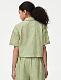 Pure Cotton Floral Broderie Shirt (6-16 Yrs)