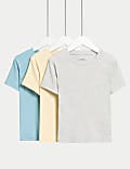 Ριμπ T-shirt με υψηλή περιεκτικότητα σε βαμβάκι (2-16 ετών), σετ των 3