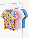 4pk Pure Cotton Floral & Plain  (6-16 Yrs)