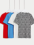 Lot de 4&nbsp;t-shirts en coton (du 6 au 16&nbsp;ans)