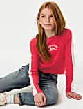 Cotton Rich Graphic Ribbed Top (6-16 Yrs)