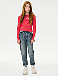 Cotton Rich Graphic Ribbed Top (6-16 Yrs)