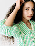 Pure Cotton Gingham Tie Top (6-16 Yrs)