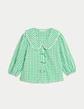 Top 100% algodón de vichy con lazada (6-16 años)