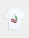 T-shirt à texte «&nbsp;Disco Cherry&nbsp;» 100&nbsp;% coton (du 6&nbsp;au 16&nbsp;ans)