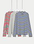 Lot de 3&nbsp;tops en coton à rayures (du 6 au 16&nbsp;ans)