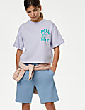 Pure Cotton Let's Hang Out Slogan T-Shirt (6-16 Yrs)