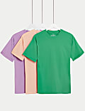 3pk Pure Cotton Plain T-Shirts (6-16 Yrs)