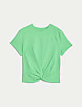 T-shirt με στριφτό σχέδιο μπροστά, με υψηλή περιεκτικότητα σε βαμβάκι (6-16 ετών)