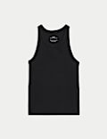 Camiseta de algodón acanalada (2-16 años)
