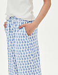 Linen Rich Printed Trousers (6-16 Yrs)