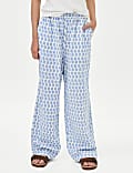 Linen Rich Printed Trousers (6-16 Yrs)