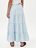 Pure Cotton Tiered Skirt (6-16 Yrs)