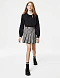 Cotton Blend Dogtooth Skirt (6-16 Yrs)