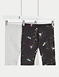 2pk Cotton Rich Cycling Shorts (6-16 Yrs)