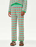 Cotton Blend Knitted Striped Trousers (6-16 Yrs)