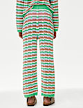 Cotton Blend Knitted Striped Trousers (6-16 Yrs)