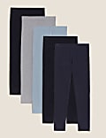Set van 5 katoenrijke leggings (6-16 jaar)