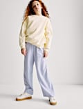 Wide Leg Linen Rich Trousers (6-16 Yrs)