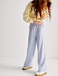 Wide Leg Linen Rich Trousers (6-16 Yrs)
