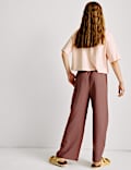 Wide Leg Linen Rich Trousers (6-16 Yrs)