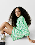 Pure Cotton Gingham Check Shorts (6-16 Yrs)