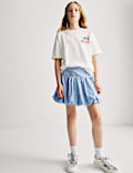 Pure Cotton Printed Puff Ball Skirt (6-16 Yrs)