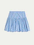 Pure Cotton Printed Puff Ball Skirt (6-16 Yrs)