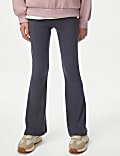 Cotton Rich Ribbed Panel Flared Leggings (6-16 Yrs)