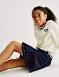 Denim minirok met plooien (2-16 jaar)