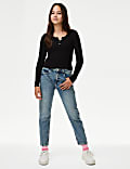 Mom Pure Cotton Denim Jeans (6-16 Yrs)