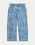 Denim Wide Leg Bow Jeans (6-16 Yrs)