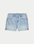 Denim Mom Shorts aus reiner Baumwolle (6–16 J.)