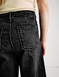 Wide Leg Cotton Rich Cropped Jeans (6-16 Yrs)