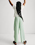 Wide Leg Linen Striped Trousers (6-16 Yrs)
