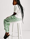 Wide Leg Linen Striped Trousers (6-16 Yrs)