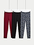 3pk Cotton Rich Printed Leggings (6-16 Yrs)