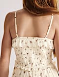 Vestido 100 % algod&oacute;n fruncido (6-16 a&ntilde;os)
